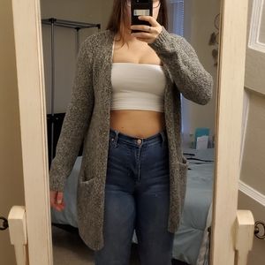 Gray F21 long sweater